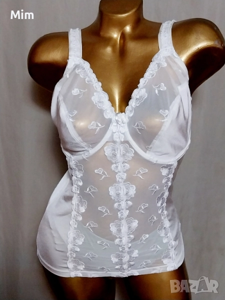 Nice Size 85 E Бял дантелен, еластичен корсет , снимка 1