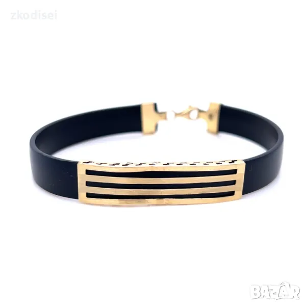 Златна мъжка гривна със силикон 6,44гр. 14кр. проба:585 модел:31004-2, снимка 1