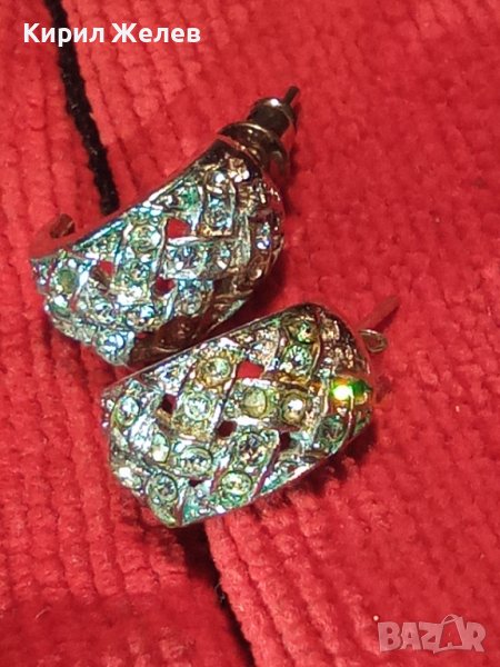 ПОСРЕБРЕНИ или СРЕБЪРНИ КРАСИВИ ОБЕЦИ с КРИСТАЛИ 19439, снимка 1