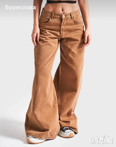 Кафяви широки панталони размер С, снимка 1