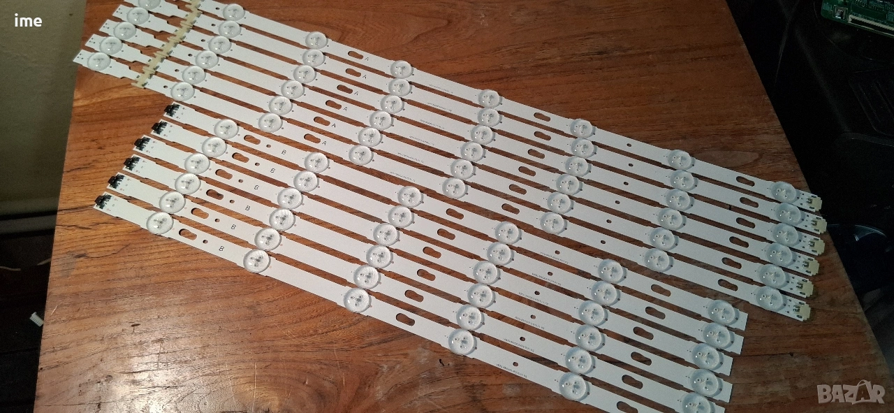 НОВ LED ПОДСВЕТ 6 броя V5DU-550DCB-R1  8 броя светодиоди 6 броя V5DU-550DCA-R1 6 броя светодиоди, снимка 1