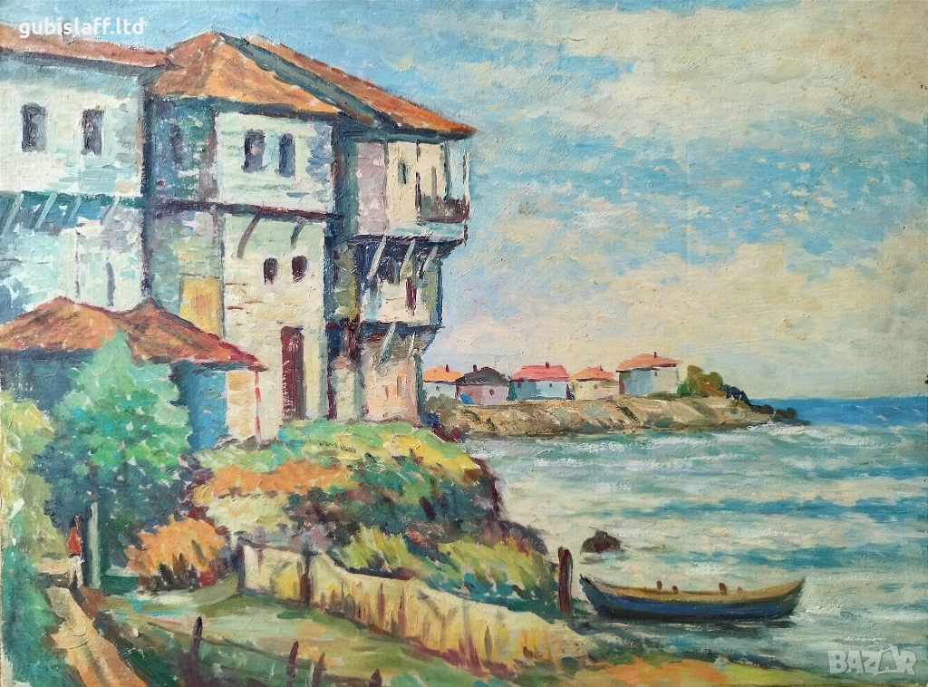 Стара картина, Изглед от Созопол, 1970-те год., снимка 1