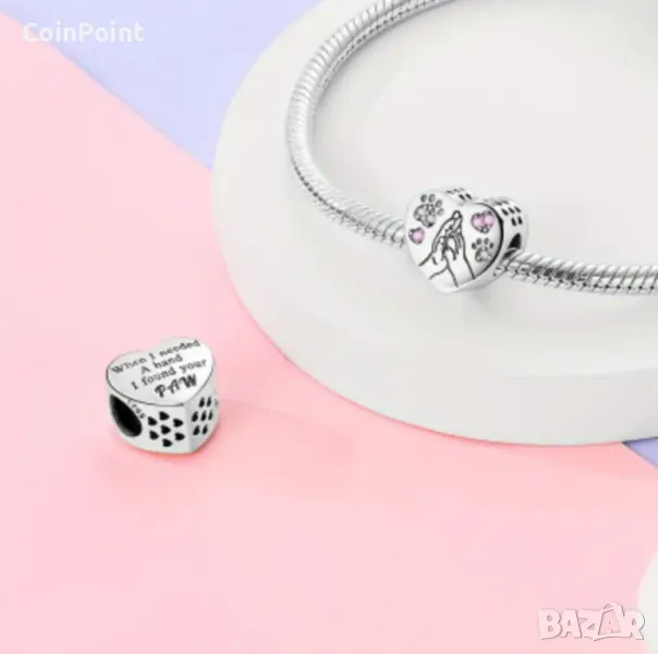 Сребърен талисман любов за Пандора, снимка 1