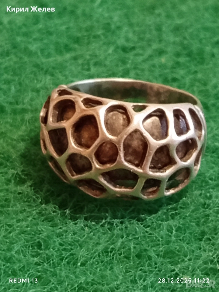 Сребърен пръстен органичен и модерен дизайн ювелирна изработка 39978, снимка 1