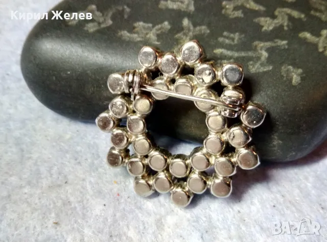 ИЗУМИТЕЛНО КРАСИВА СКЪПОЦЕННА АЖУРНА ВИНТИДЖ АРТ БРОШКА с РЯДЪК ТЪМНОЧЕРВЕН ГРАНАТ 45666, снимка 3 - Други - 48734092