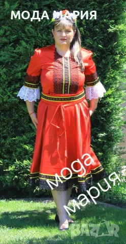 НАРОДНА НОСИЯ - СТИЛИЗИРАНА - ЧЕРВЕНА, снимка 4 - Рокли - 53959201