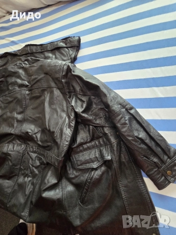 Кожена офицерска шуба черно, снимка 13 - Якета - 51906070