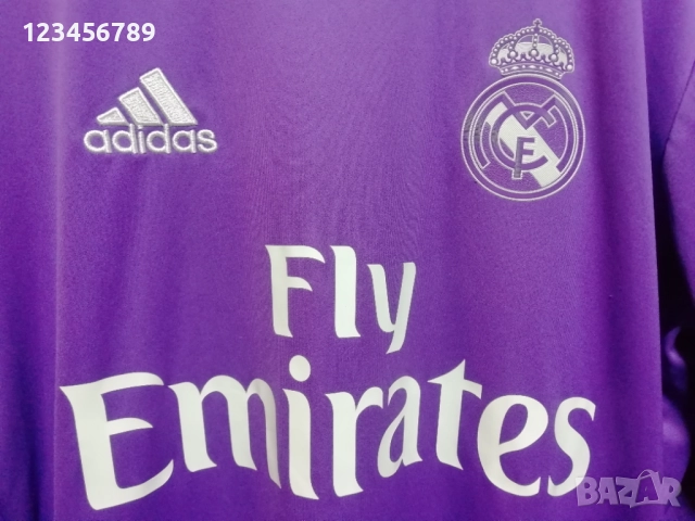 Real Madrid Ronaldo Away 2016 2017 Adidas Long Sleeve L/S Purple оригинална тениска фланелка екип, снимка 5 - Тениски - 51351353
