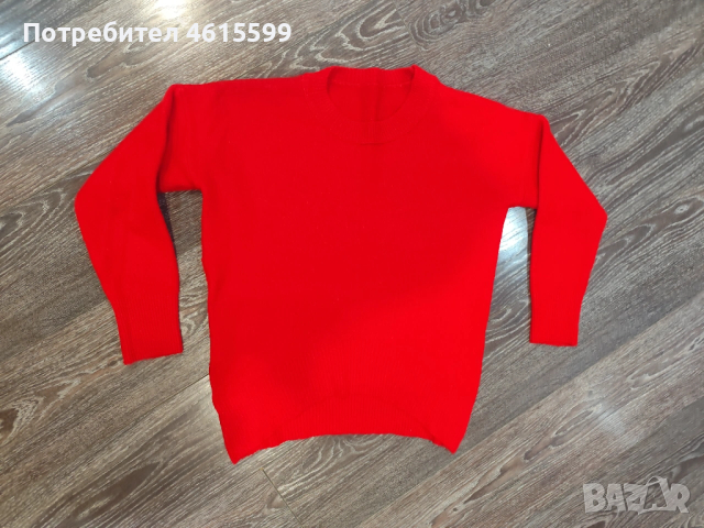 червен пуловер , снимка 3 - Блузи с дълъг ръкав и пуловери - 53773134