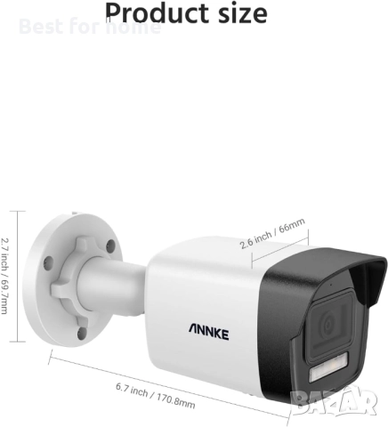 ANNKE 12MP PoE IP камера за видеонаблюдение, разпознаване на хора, превозни средства,  нощно виждане, снимка 6 - Други - 51857487