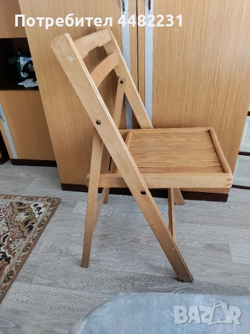 Продавам 6 броя сгъваеми дървени столове изработени в гр.Банско вис.44см.шир.45см.дълб.44см., снимка 2 - Столове - 53040538