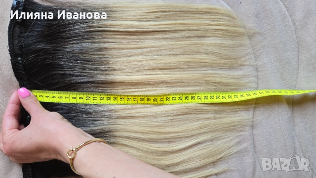 2 бр  Омбре двойни треси ест.коса , снимка 2 - Аксесоари за коса - 53783712