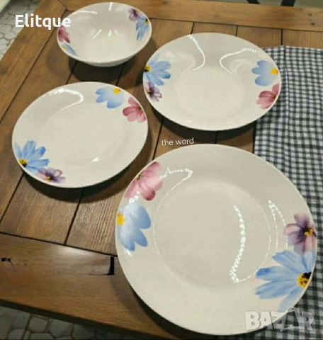 Комплект чинии 24 части с нежни цветя – Свежест и стил за всяка трапеза
