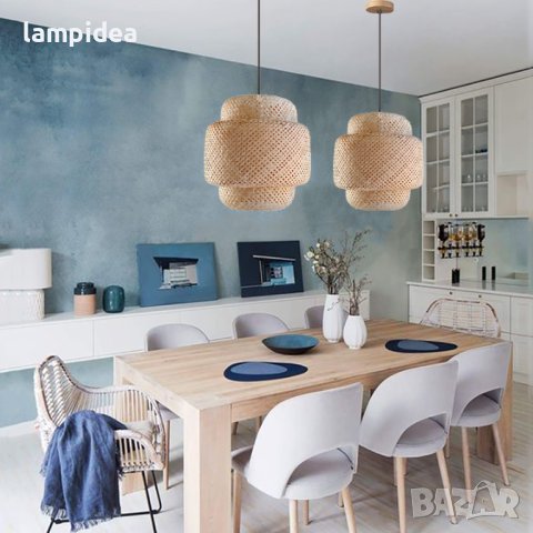 Пендел - Бамбук - Цилиндър три нива, снимка 5 - Лампи за таван - 41886530