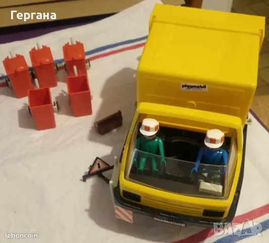 Винтидж камион за боклук Playmobil 3470 – Камион за боклук с кофи – Градско превозно средство от 80-, снимка 3 - Колекции - 55713285