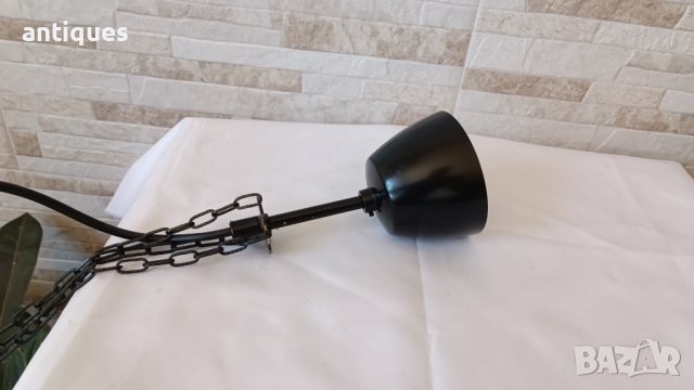 Стар полилей от ковано желязо и стъклен плафон, снимка 8 - Антикварни и старинни предмети - 40173165