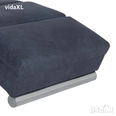 vidaXL Масажираща кушетка, сива, изкуствен велур, снимка 6 - Кушетки - 56146494