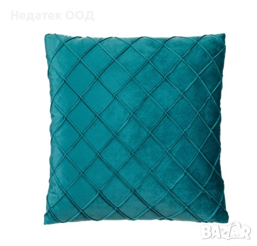 Декоративна възглавница с релефни ромбове, 45x45см, Петрол