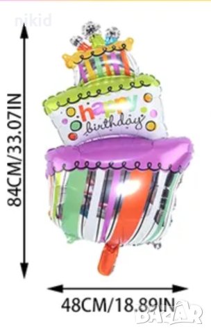 Гигант торта на етажи и свещи фолио фолиев балон хелий и въздух, снимка 2 - Други - 41455616