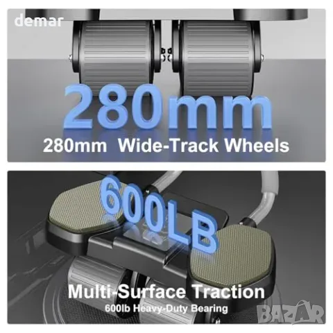 Уред за коремни преси Ab Roller Wheel с подложки за лакти и 4-колесна стабилна конструкция за, снимка 6 - Спортна екипировка - 55827448