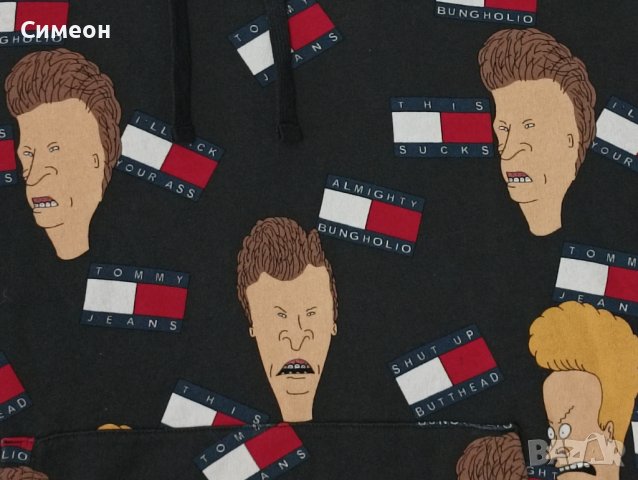 Tommy Hilfiger x Beavis and ButtHead Hoodie оригинално горнище S памук, снимка 3 - Суичъри - 40956996