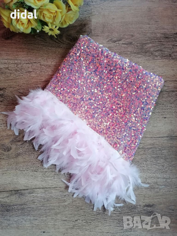 Изумителна пола с пайети и пера , снимка 1