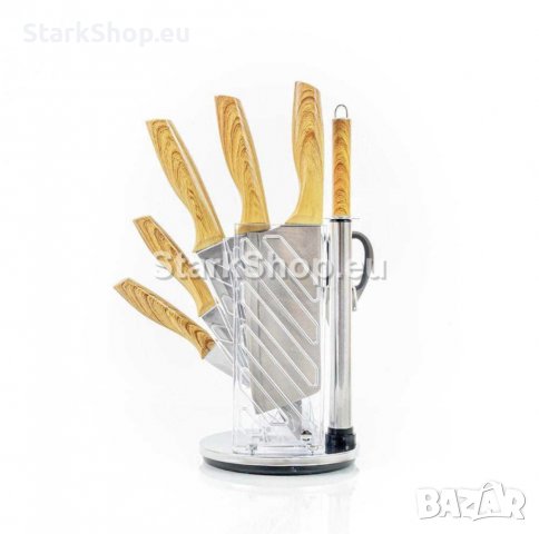  Професионален комплект ножове 8 части с поставка, снимка 3 - Аксесоари за кухня - 39972012