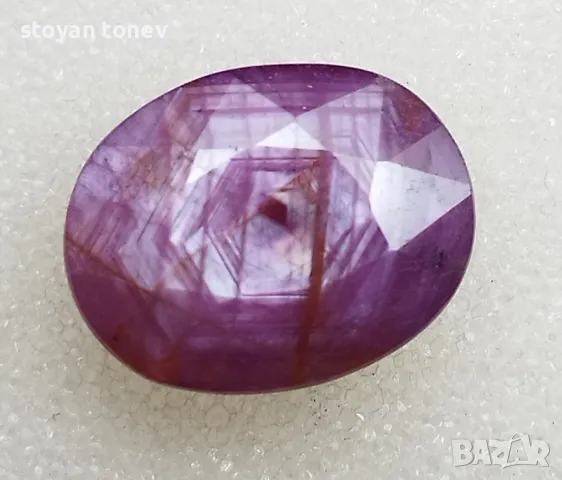 Голям ненагряван рубин в пурпуно червено 10.40кт! Сертифициран! Нов!, снимка 2 - Пръстени - 47325328
