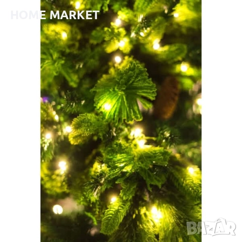Коледна елха с шишарки и лампички, 210 см Превърнете дома си в истинска празнична приказка , снимка 2 - Декорация за дома - 52538287