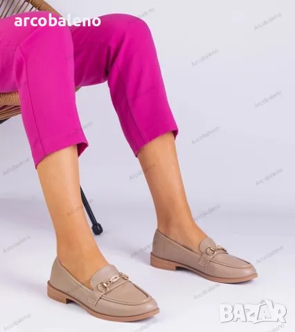 Дамски мокасини със златна декорация и циркони Mikasa, 2цвята , снимка 4 - Дамски ежедневни обувки - 48980837