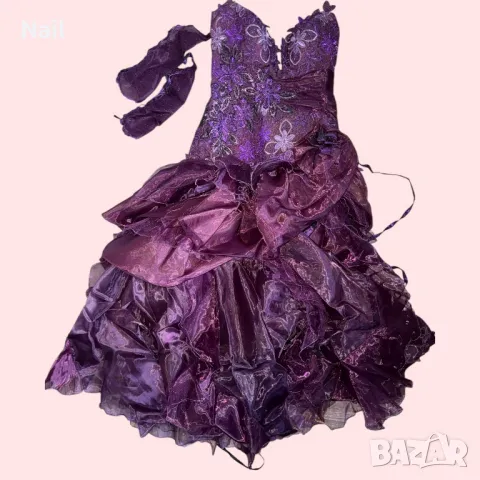 Официална рокля с ръкавици и обувки