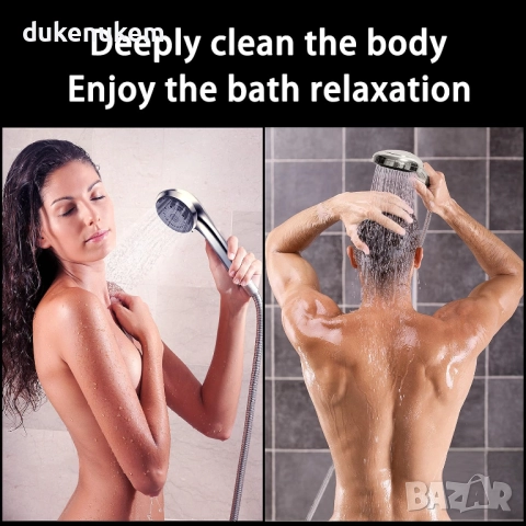 Душ слушалка с високо налягане и хромирано покритие, 7 режима, снимка 5 - Душове - 52119131