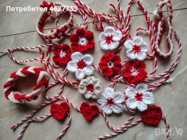 ръчно изработени мартеници на една кука , снимка 2 - Декорация за дома - 53503479