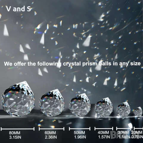 MerryNine 6 бр. 40 мм прозрачни кристални топки призма ловец на слънце дъга машина за дъгови висулки, снимка 2 - Декорация за дома - 50790396