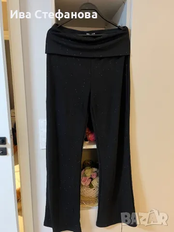 Нов черен парти официален еластичен панталон висока талия блясък ХЛ , снимка 4 - Панталони - 48653094