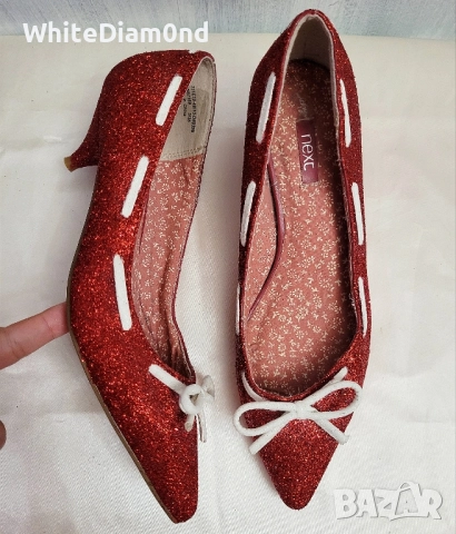 Стилни празнични червени дамски обувки на ток номер 38