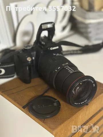 Пълен комплект за снимане: Фотоапарат  Canon 350D + универсален обектив Sigma 18-200 + подаръци