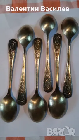 Комплект позлатени лъжички съветски