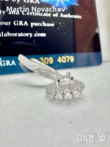Сребърни обеци с мойсанит (Диамант) 0.5 карата, снимка 10 - Обеци - 52808784