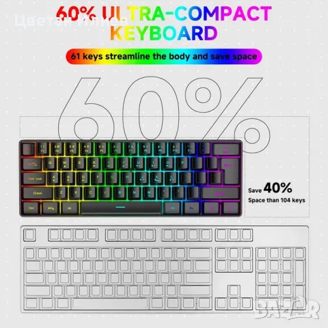 GOTBAT Gaming Keyboard / GOTBAT гейминг клавиатура, снимка 3 - Клавиатури и мишки - 55940838