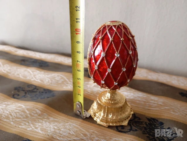 Кутия за бижута, яйце в стил Фаберже, с Храм , снимка 2 - Антикварни и старинни предмети - 50919744