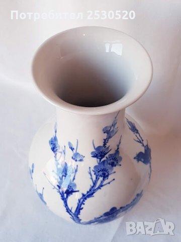 Голяма ръчно рисувана порцеланова ваза, снимка 3 - Вази - 36018725