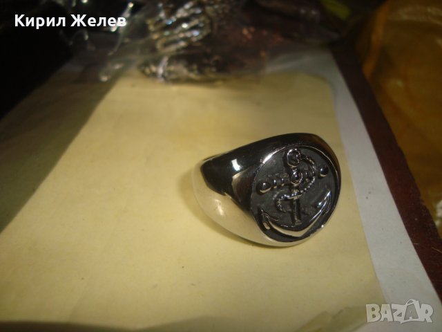СТОМАНЕН с КОТВА МАСИВЕН МОДЕН ПРЪСТЕН МОРСКА ТЕМАТИКА НЕРЪЖДАЕМ 25010, снимка 5 - Пръстени - 34566105