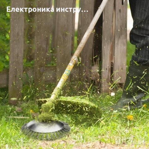 Телена четка за бензинов Тример, Неръждаема стомана, 8 инча, Сив, снимка 5 - Градинска техника - 42376227