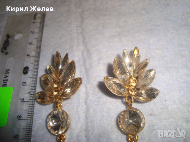 ЕФЕКТНИ СТАРИ ПОЗЛАТЕНИ КРИСТАЛНИ ФЛОРАЛНИ АРТ ОБЕЦИ 10014, снимка 7 - Антикварни и старинни предмети - 36511977