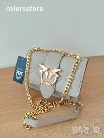 Бежова чанта Пинко/SG377, снимка 4 - Чанти - 53788329
