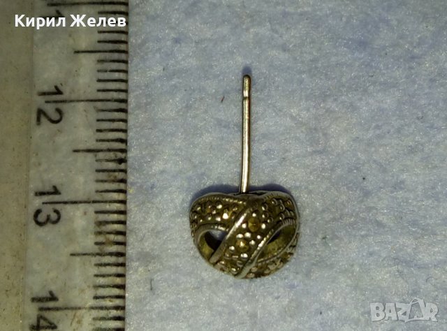 СТАРА АЖУРНА СКЪПОЦЕННА СРЕБЪРНА РЕТРО ОБЕЦА СРЕБРО 925 с МАРКАЗИТИ 40192, снимка 5 - Обеци - 42475921