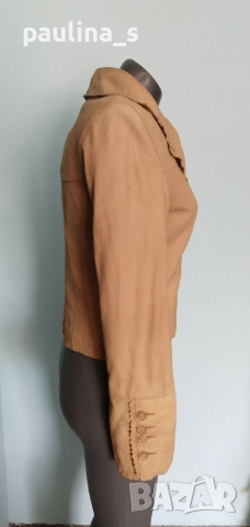 Дизайнерско сако / яке от естествен мек набук "Arma"®leather / малък размер , снимка 5 - Сака - 36148932