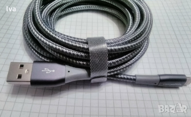 Нов Lightning-USB, MFI сертифициран кабел за айфон, iPhone, iPad 3м., снимка 6 - USB кабели - 36093380