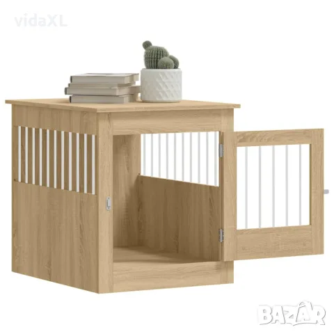 vidaXL Клетка за куче мебел, сонома дъб, 64,5x80x71см, инженерно дърво, снимка 5 - За кучета - 56148082